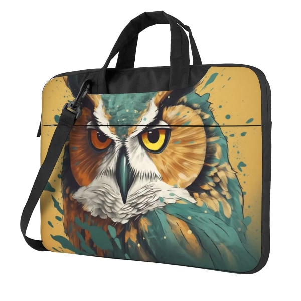 Owl Laptopväska Cartoon Gouache för Macbook Air Pro Acer Dell 13 14 15 15.6 Case Travelmate Stötsäkra portföljer As Picture 15.6inch