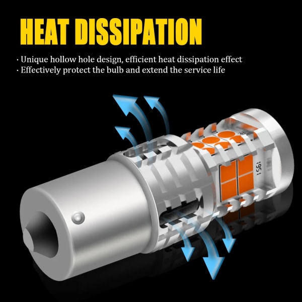 BMTxms 1156PY BAU15S PY21W LED Canbus Ingen Hyperblixt Blinkersljus 1156 BA15S P21W Inbyggt motstånd Felfria bärnstensfärgade lampor 1156 BA15S P21W