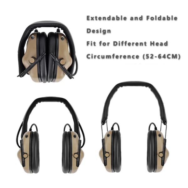 Tactical Headset Military Aviation Headset Brusreducering Standard hörselskydd Jakt Stridsskytte Hörlurar Black