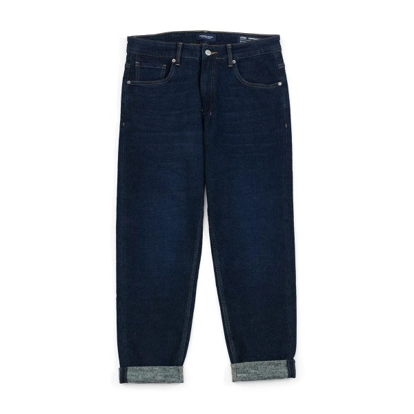 2023 Höstvinter Nya herrfleeceankellånga jeans Bekväma avsmalnande jeansbyxor Plus Size Märkeskläder Blue 30
