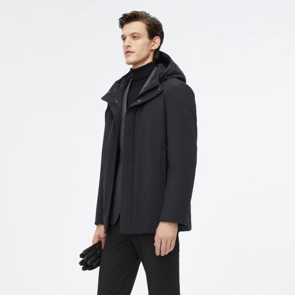 ny vinterdunjacka för män affärsstil smart casual ytterkläder vinter varm kappa med huva 9m70 XS165