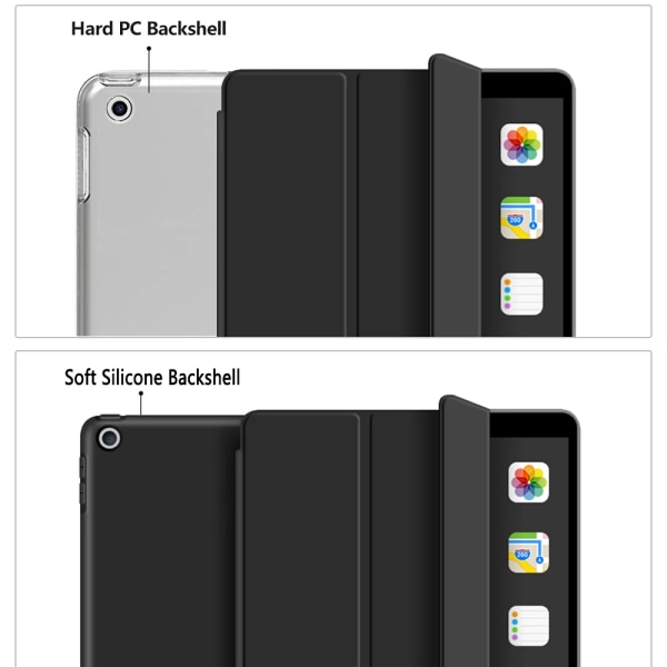 Case för Apple iPad Pro 9.7 10.5 11 2016 2017 2018 2020 2021 2022 2:e 3:e generationens Trifold Magnetic Flip Smart Cover iPad Pro 11 2022 Black Soft Case