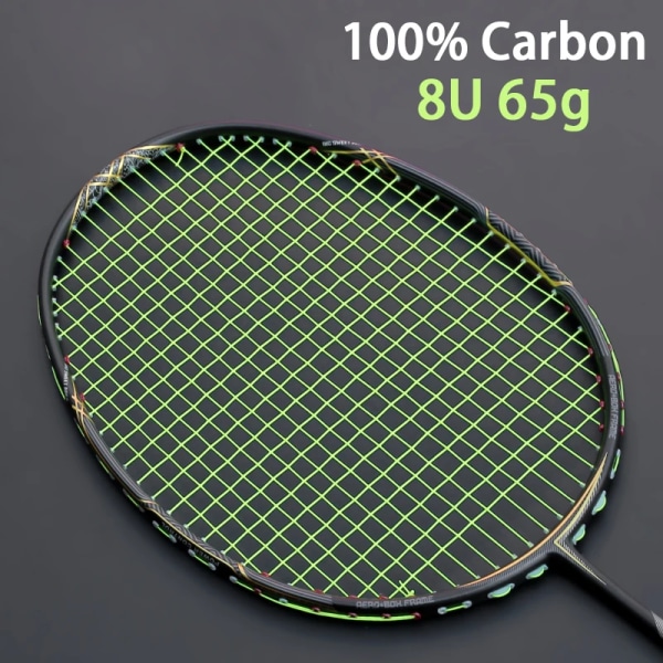 Professionell Super Light 8U 65-68G kolfiber badmintonracket med strängväskor Racquet Z Speed ​​Force Racquet Sport Padel Black