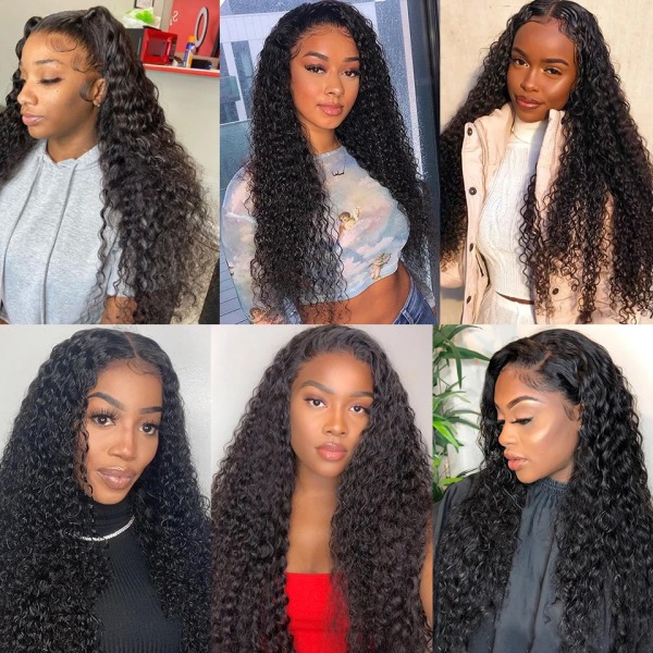 HD Water Wave 250 Densitet Deep Wave 30 40 Inch 13x4 Spets Front Människohår Peruk Brasiliansk Transparent Frontal Glueless Lockig Peruk 13x4 Lace Front Wig 22inches