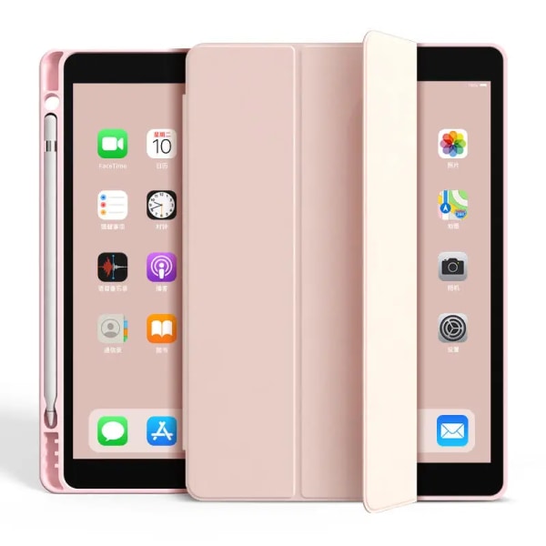 Case för ny iPad 10:e generationens case 10,9 tum med pennhållare Case för ipad Air 5 Air 4 10,9 Pro 11 10,5 Air 9,7 2018 Mini Pink iPad Pro11 2018