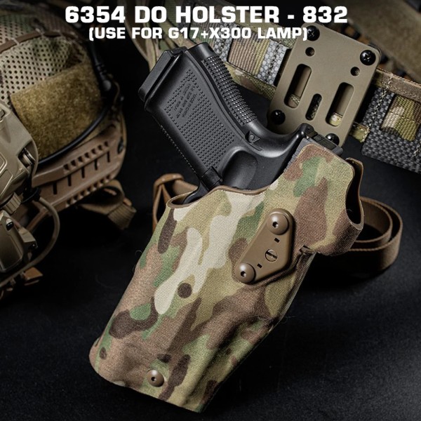 6354DO Tactical Pistol Holster för Glock 17 med X300/X300U Surefir Ultra ficklampa Military Hunting Airsoft Universal Holster GB-74 BLK