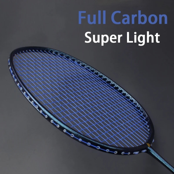 100 % kolfiber badmintonracket Ultralätt 5U 77G G4 Professionell racketpåsar 22-32LBS Speed ​​Sports För vuxna Blue String