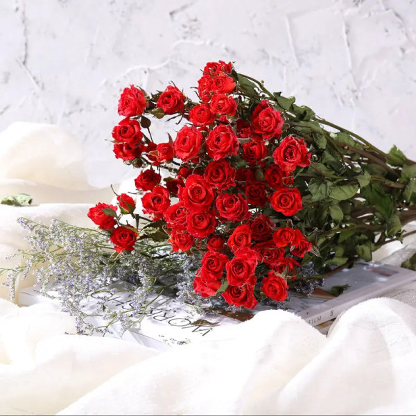 30st Torkad Naturlig Färsk Eternell Rose Blommor Konserverad Rose Blomma Bröllopsfavorit Gåva Hem Vardagsrum Bordsdekoration Color C 30pcs No Vase