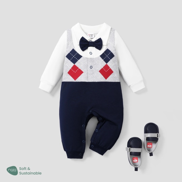 Baby Boy Classic Solid Jumpsuit ColorBlock 0-3Months