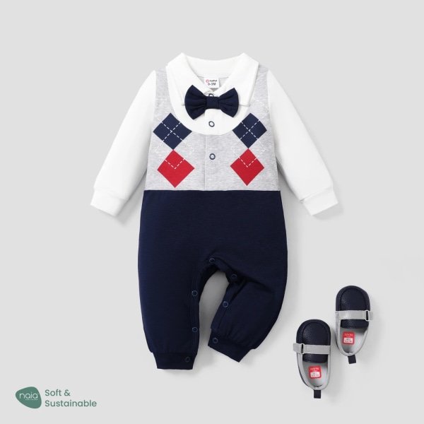 Baby Boy Classic Solid Jumpsuit ColorBlock 6-9Months