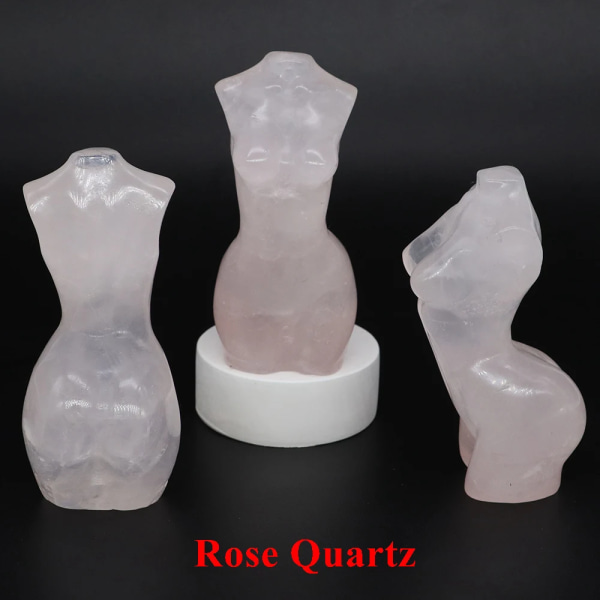 3 "naturstenar snidade kvinnor byst modell staty Healing Crystal Reiki ädelsten Sexig flicka Kroppshantverk statyett hemprydnad Rose Quartz 1pcs