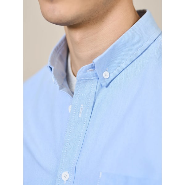 2023 vår nya oversize Oxford skjortor män högkvalitativ bröstbroderi skjortor i plusstorlek Blue 01 L REC 65.5-72.5KG