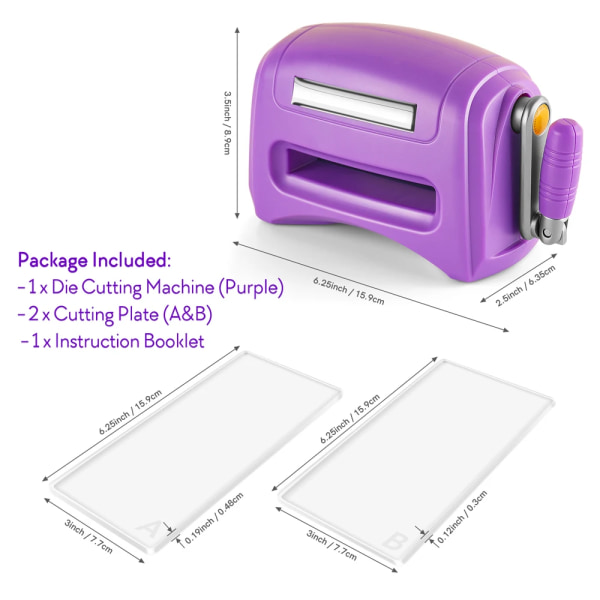 4 färger mini stansmaskin Handgjorda verktyg Manuell stansnings- och präglingsmaskin för gör-det-själv-scrapbooking-kort 2022 Purple
