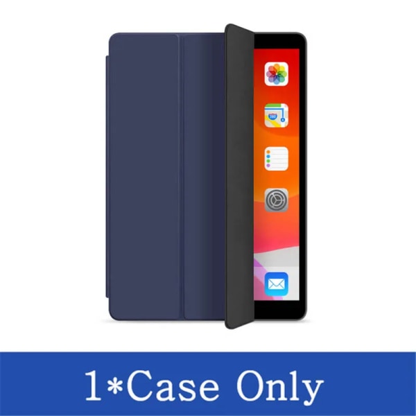 Case för Apple iPad Air 1 2 3 4 5 9,7 10,5 10,9 Air5 Air4 Air3 Trifold PU Läder Magnetisk Smart Cover + härdat glas Royal Blue Cover iPad Air 1 9.7 2013