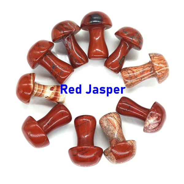 10 STK/ Set 1" Mini svampfigur Naturstenar snidade hantverk Dekor Kvarts Healing Crystal Staty Lots Artiklar Wholesae Bulk Red Jasper