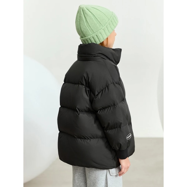 Barn 2023 Nya barn dunrockar för flickor Förtjockad fleece Barn Vinter Ytterkläder Varm Casual Solid Parkas 22334001 black 150cm