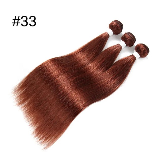 Raka hårbuntar för kvinnor Brazilian Remy Hair Weave #27 Naturlig hårförlängning 12-26 tum Människohårinslag 100g/st 33 16 Inches