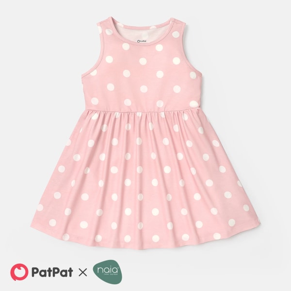 Toddler/Kid Girl Heart Print/Polka dots ärmlös klänning Green Kids10-11Years