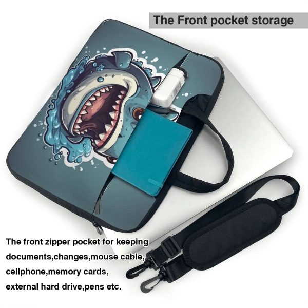 Shark Laptopväska Cartoon Nature Style För Macbook Air Pro Lenovo 13 14 15 15.6 Notebook- case Kawaii Waterproof Pouch As Picture 15.6inch