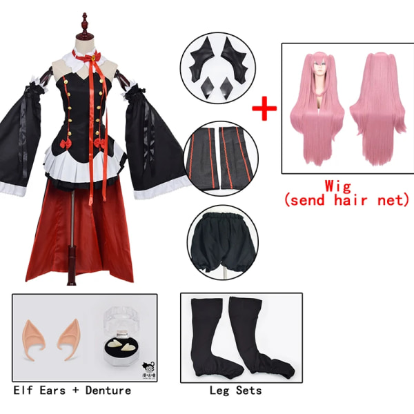 Anime Seraph Of The End Owari no Seraph Krul Tepes Uniform Cosplay Costume wigcosplay anime Halloween Costume Blue XL
