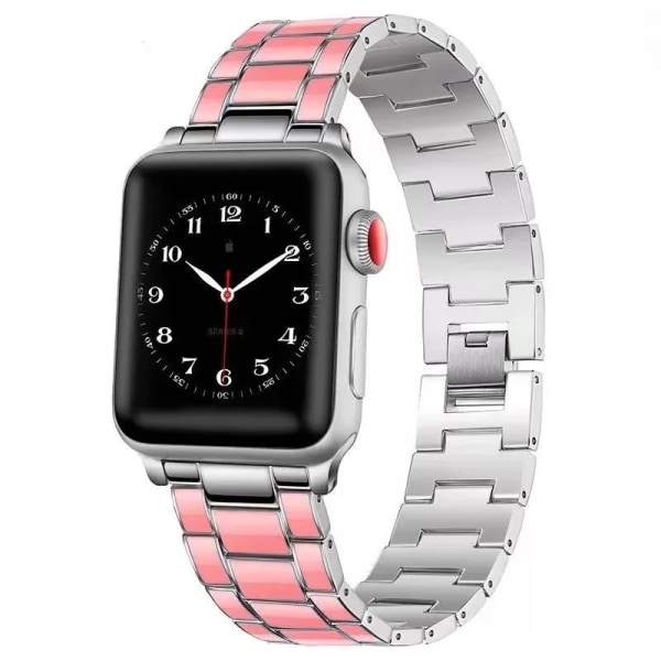 Metallrem För Apple Watch 8 7 45mm 41mm 49mm 6 5 SE 44mm 40mm Rostfritt stål Fashion Watch Armband För iwatch 3 42mm 38mm Pink silver 42mm 44mm 45mm 49mm