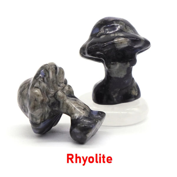 Svamp Dam Staty Natursten Carving Tecknad Konst Hantverk Figurine Healing Kristall Hem Gem Dekoration Kärlek Semesterpresent 1,2" Rhyolite 20pcs