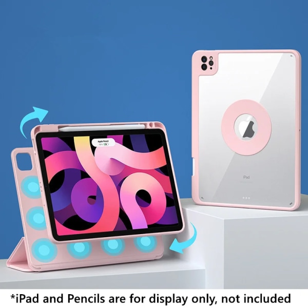 För iPad Air 5/4 Löstagbart case för Pro 11 för 10:e/9:e 10.9 Case 7:e 8:e 10.2 Air 10.5 9.7 Cover Mini 6 2021 Funda Pink for ipad 10th 2022
