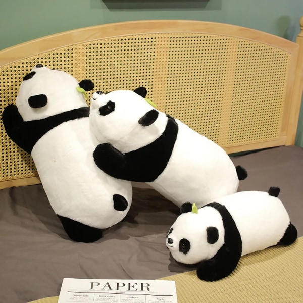 Kawaii Bamboo Leaf Panda Plyschleksak Mjuk gosedjur Söt Panda Sovkudde Zoo Souvenir Dockleksaker för barn Tjej Julklapp 70cm panda