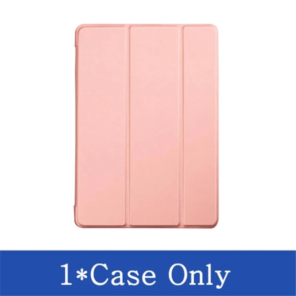 Case för iPad 2 3 4 5 6 7 8 9 9.7 10.2 5:e 6:e 7:e 8:e 9:e generationens Trifold Stand Magnetic Smart Cover + Härdat glas Rose Gold iPad 2th 2011