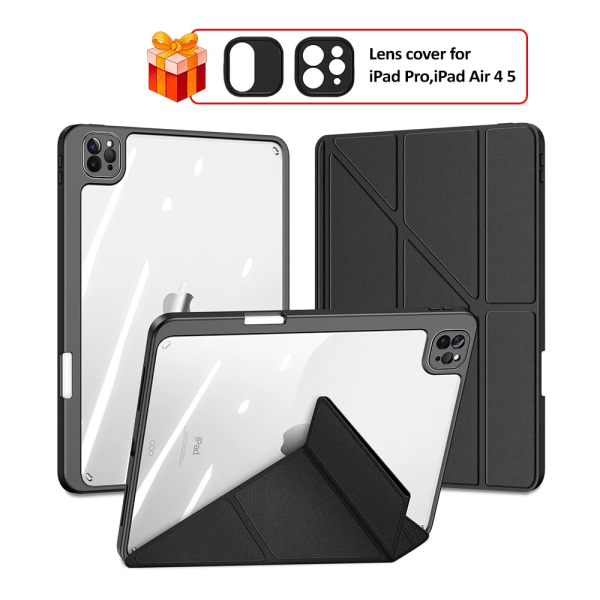 Case för iPad Pro 11 12 9 10:e 10.2 9:e 8:e generationens case för iPad Air 5 4 Mini 6 2021 2022 10.9 Stötsäkert cover Tillbehör Black iPad 10th 10.9