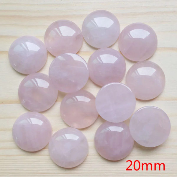 Moderosa kristall natursten Cabochon pärla inget hål 6 8 10 12 14 16 18 20MM Quartz Rose Enkelbåge smycken tillbehör 50st 20mm