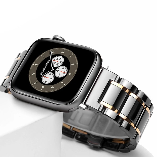 Keramiskt metallband för Apple Watch Ultra 49mm 8 7 45mm 41mm Ersättningsarmband Armband för iwatch 6 5 4 3 SE 44mm 42mm 40mm White black iWatch Ultra 49mm