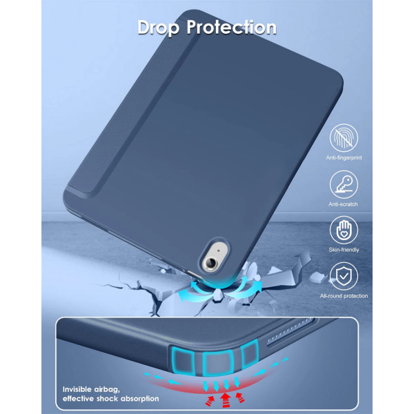 Mjukt case för Apple iPad Air 9.7 10.5 10.9 1 2 3 4 5 2:e 3:e 4:e 5:e generationens Trifold Magnetic Flip Smart Cover iPad Air 2 9.7 2014 Pink Soft Case