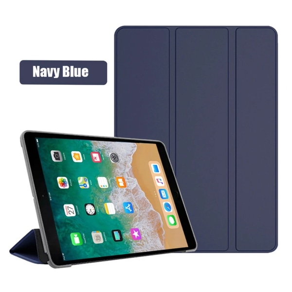 För iPad Air Mini Pro 1 2 3 4 5 6 7 8 9 10 9.7 10.5 11 5. 6. 7. 8. 9. Case Slim Wake Smart Cover PU Läder Tri-fold Coque iPad Air 1 Navy Blue