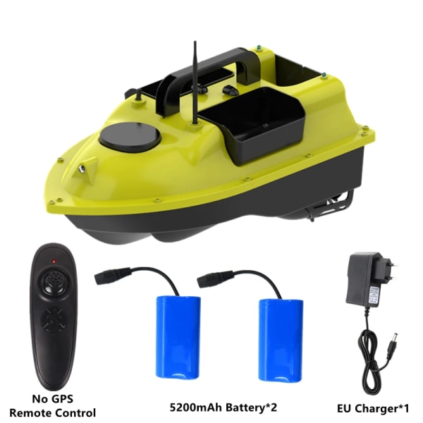 GPS-positionering 500M Ekolod Fish Finder One Key Cruise RC Bait Boat Tre Hoppers 6 Hours Endure Screen Display Vattentät RC-båt No GPS EU 2Battery1