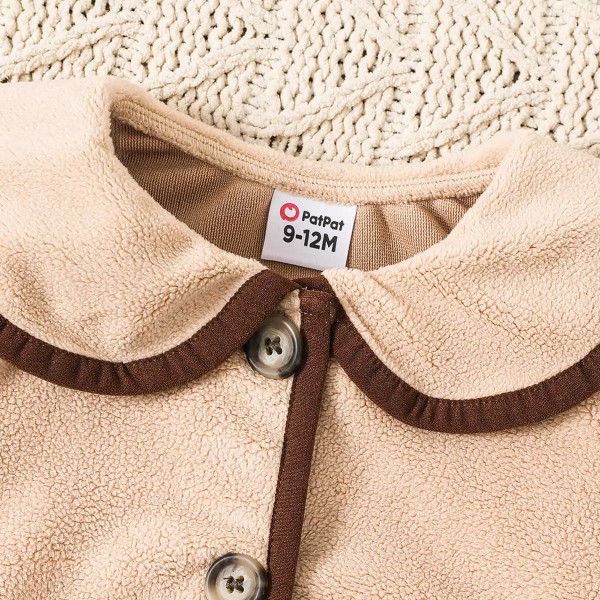 2st Baby Girl Hyper-Tactile Design Grid/Houndstooth Skolklänning Set Khaki 18-24Months