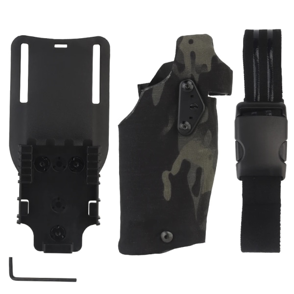63DO Tactical Pistol Hölster X300 Ljuskompatibel för Airsoft G17/19 med QL Mount Hölster Panel Adapter Ben Hölje Drop 3029 GB-74 BCP