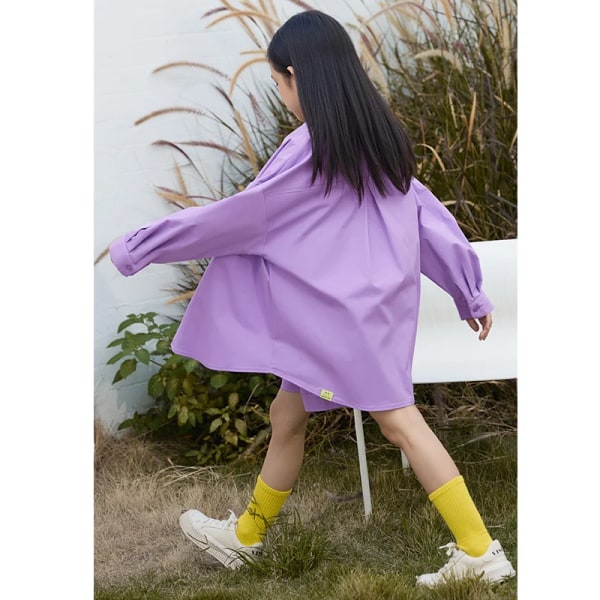 Barnkläder Flickuppsättningar Blus Vår 4-6 år långärmad lös bokstav Skjortor i koreansk stil Casual Toppar Shorts Byxor 22341019 purple 120cm