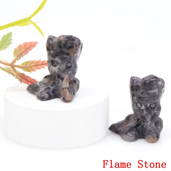 1,2" Träd Man Sten Cartoon Tecknad Staty Natural Gem Kristall Reiki Healing Figurine Hantverk Heminredning Barnpresent Partihandel Flame Stone 20pcs