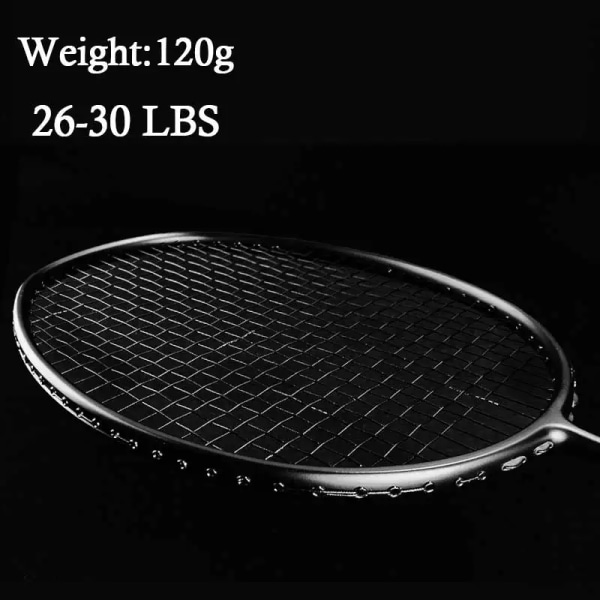 Professionell Plus Weight Traning Badmintonracket Kolfiber 120g 150g 180g 210g Heavy Racktes Sport Speed ​​Padel Racket Black 120g max 30lbs