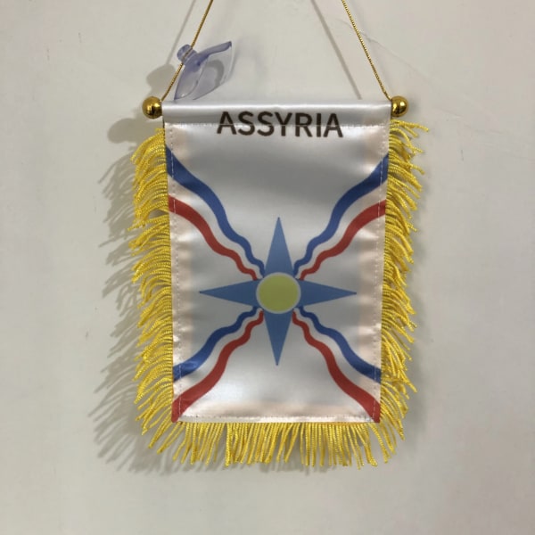 partihandel Assyrien flagga Assyriska imperiet mini hängande flaggor högkvalitativ polyester dubbelsidig printed heminredningsbanner 20x30cm 5 PCS