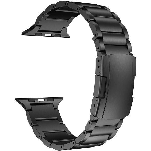 Titanium Metal Band för Apple Watch Ultra 49mm 8 7 45mm 41mm Rostfritt stål ersättningsrem för iwatch 6 5 4 3 SE 44mm 42mm Black For 42mm 44mm 45mm