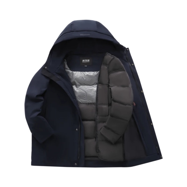 ny vinterdunjacka för män affärsstil smart casual ytterkläder vinter varm kappa med huva 9m70 L180