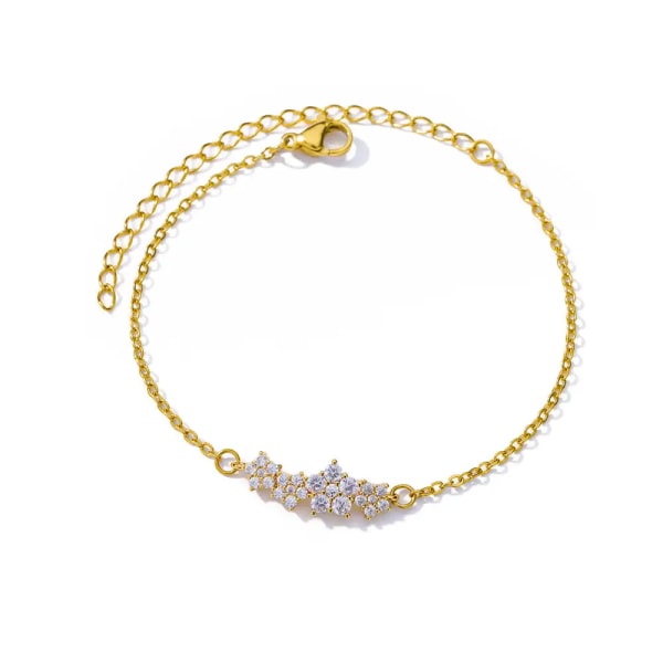 Rostfritt stål guldfärgad pärlormband för kvinnor mode geometrisk dubbelkedja armband fest smycken gåva Bijoux Femme 19cm B1290G