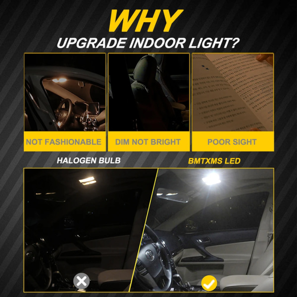 BMTxms för Jeep Grand Cherokee ZJ WJ WK WK2 1993 2002 2008 2012 2013 2015 2016 2017 2018 2019 2020 Canbus LED-inredningsljussats Warn White