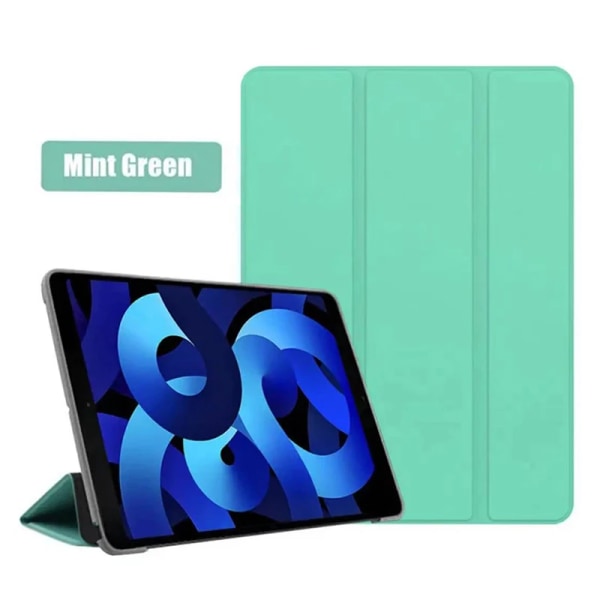 För iPad Air1 2 3 4 5 9,7 "10,2" 10,5 "10,9" case 10,2" iPad 7 8 9 Generation Pro 11 Smart Sleep Wake Up stående case iPad Pro 11 2022 Green