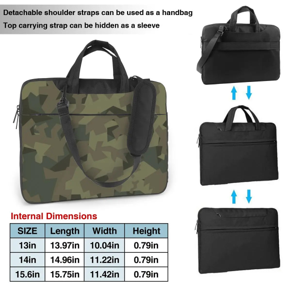 Military Camo Laptopväska Grön Camouflage Army För Macbook Air Pro Xiaomi Lenovo Asus 13 14 15.6 Fodral Snygg vattentät case 11 15.6-inch