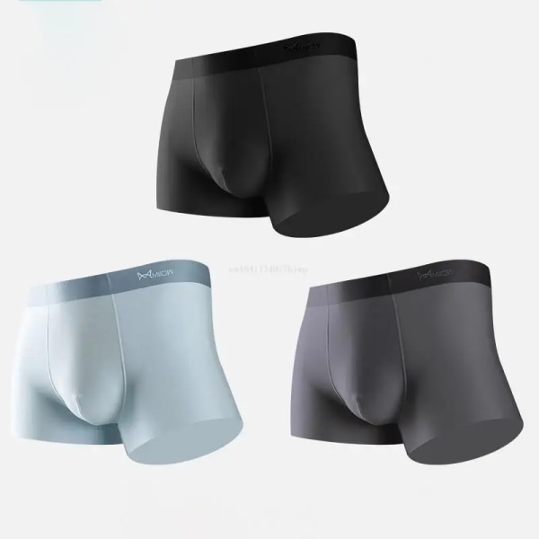 3st Ice Silk Man Boxer Breather Underkläder Herr Seamless Tunna Sexiga Mansbyxor 3A Grafen Herrtrosor 4XL Present 5 XXL