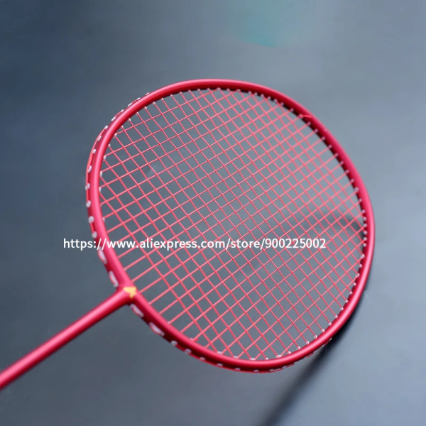 Professionell träning 100 % helkaronfibersträngad badmintonracketväskor Lättvikt 6U 72G racket 22-28LBS Sports Speed Black