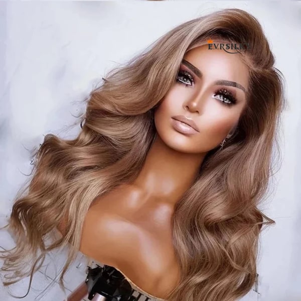 Helspets Människohår Peruker Förplockade Ombre Strawberry Blond Peruk Body Wave Brazilian Remy Hair Gluelss 360 Frontal Wig Silk Top 13x6 lace front wig 8inches